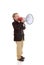 Young boy with megaphone