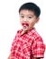 Young boy with pacifier in mouth