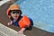 Young boy at poolside