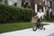 Young boy riding his bicycle