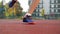 A young boy scores a goal during a penalty shoot out. slow motion. Outdoors. Sport it`s source to health life.