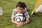 Young boy with soccer ball