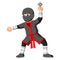Young boy wearing a costume of ninja