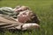 Young Boys Relaxing On Grass