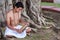 Young brahmin reads scripture