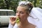 Young bride with grape