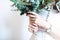 Young bride with modern bouquet