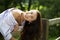 Young Brunette in a summer park