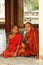 Young Buddhist monks in Bagan, Burma (Myanmar)