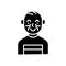 Young bully black icon concept. Young bully flat vector symbol, sign, illustration.