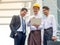 Young Burmese businessmen meet and talk about their business through Internet search, During working hours outside the office