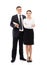 Young business couple on formal clothes