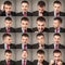 Young business man face expressions composite