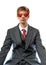 Young business man with red aviators
