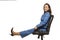 Young business woman seating on the chair