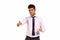 Young businessman ok symbol gesture with two hands