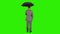 Young businessman opening umbrella, back view, Green Screen, stock footage