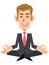 A young businessman organizes the zen meditation