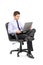 Young businessman sitting in office chair