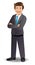 Young businessman standing with folded arms