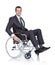 Young businessman in wheelchair