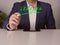 Young Businessman writing LEASING with marker in the office