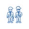 Young businessmen line icon concept. Young businessmen flat  vector symbol, sign, outline illustration.