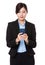 Young businesswoman check email on smart phone