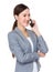 Young businesswoman talk mobile phone