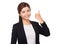 Young businesswoman with thumb up