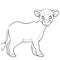 Young calf sketch, coloring, isolated object on white background, vector illustration