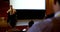 Young Caucasian disabled businessman speaking in business seminar in auditorium 4k