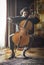 Young cellist playing cello