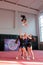 young cheerleaders perform at the city cheerleading championship