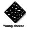 Young cheese icon, simple black style