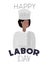 Young chef celebrating the labor day avatar character