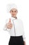 Young chef with thumb up