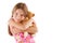 Young Child Hugging A Teddy Bear