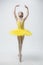 Young classical dancer on white background.