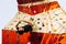 Young climber descending of artificial wall