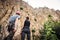 Young Climbers Getting Ready To Climb