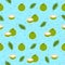 Young coconut seamless pattern background