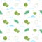 Young coconut seamless pattern background