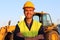 young construction worker smiling