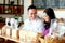 Young couple at bakery shop