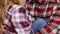 Young couple boy and girl in checkered shirts