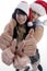 Young couple with chritsmas hat