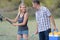 Young couple enjoying fishing together