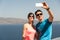 Young couple getting a selfie