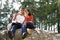 Young Couple Hiking Through Countryside